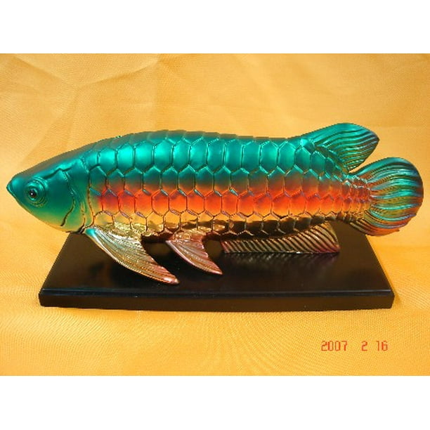 Arowana Dragonfish Clean Hand Blown Glass Gold Crystal Art Craft Aquarium Fish Arowana Dragonfish Clean Hand Blown Glass Gold Crystal Art Craft Aquarium Fish